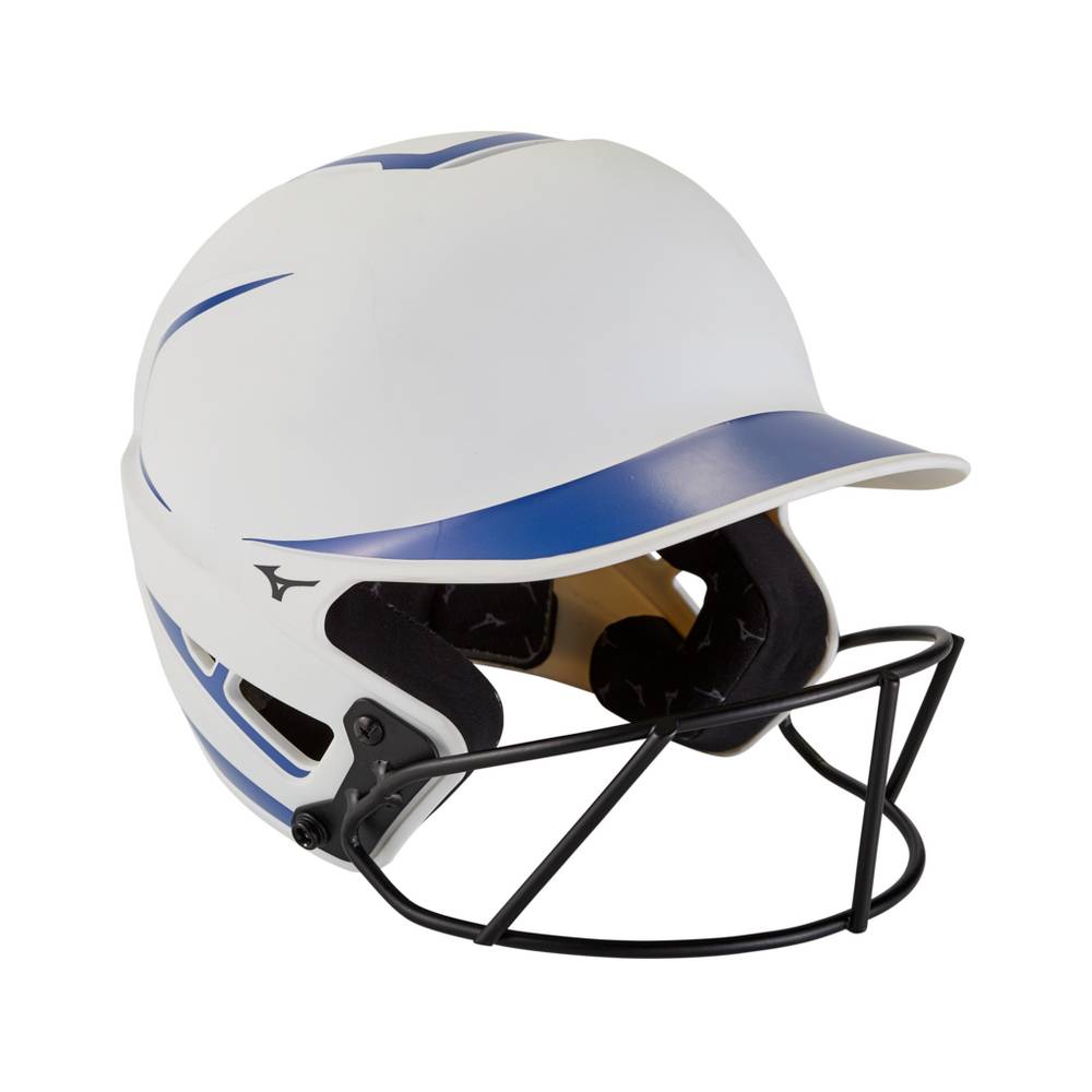 Casco Mizuno F6 Fastpitch Softball Batting Donna - Bianche/Blu Reale - 38925-NDIR